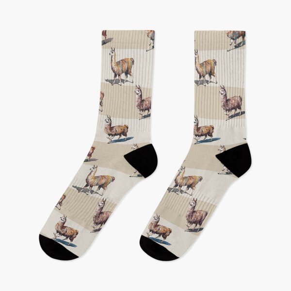 Item preview, Watercolor Llamas over Beige and Cream  designed and sold by Lidra Zehcnas.