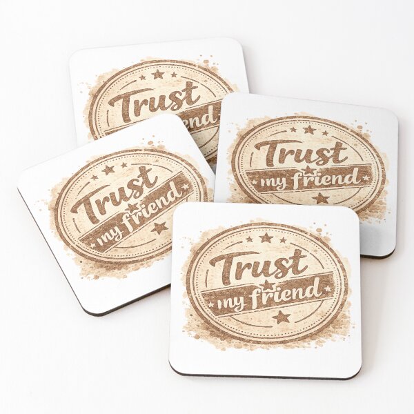 Item preview, Trust My Friend | Vintage Rubber Stamp Typography Sticker designed and sold by Genzfirevibes.