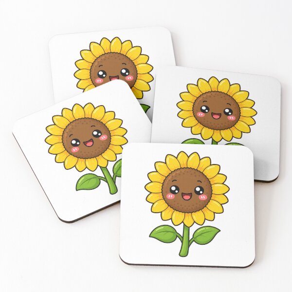Item preview, Cute Kawaii Sunflower Happy Summer Flower Cartoon designed and sold by Seculinator.