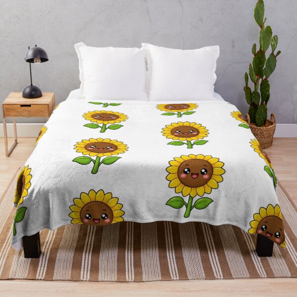 Item preview, Cute Kawaii Sunflower Happy Summer Flower Cartoon designed and sold by Seculinator.
