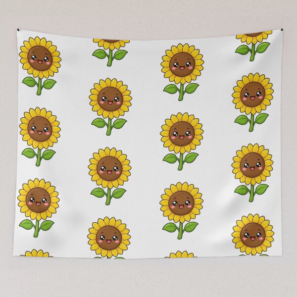 Item preview, Cute Kawaii Sunflower Happy Summer Flower Cartoon designed and sold by Seculinator.