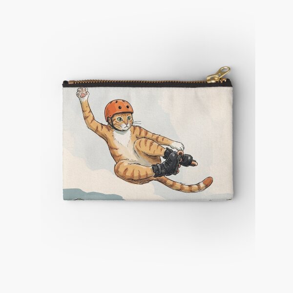 Item preview, Funny Orange Cat Rollerblading Jump with Helmet designed and sold by Butterfly-Dream.