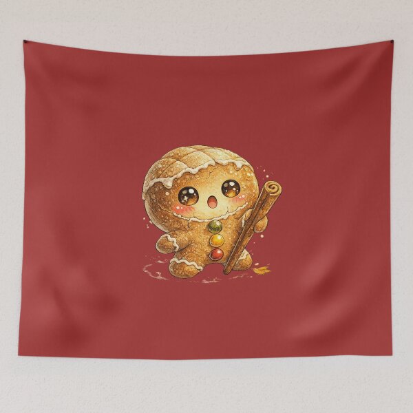 Item preview, Kawaii Gingerbread Cookie Watercolor Illustration – Cute Holiday Christmas Character designed and sold by MagicMakerPh.