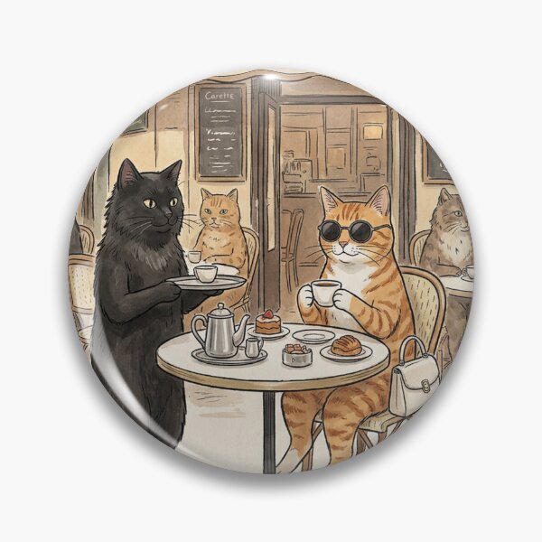 Item preview, Cats at French Cafe Watercolor Art | Cute Kitty Paris Bistro designed and sold by Butterfly-Dream.