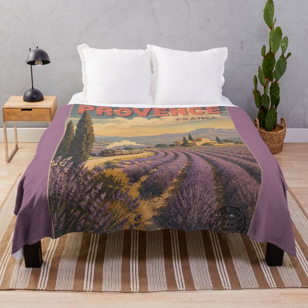 Item preview, Vintage Provence France Lavender Field Mid Century Poster designed and sold by KaBaRen.