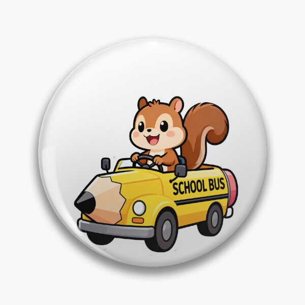 Item preview, Cute Squirrel Driving a Pencil School Bus to School Funny Back to School Cartoon designed and sold by OksArtStudio.