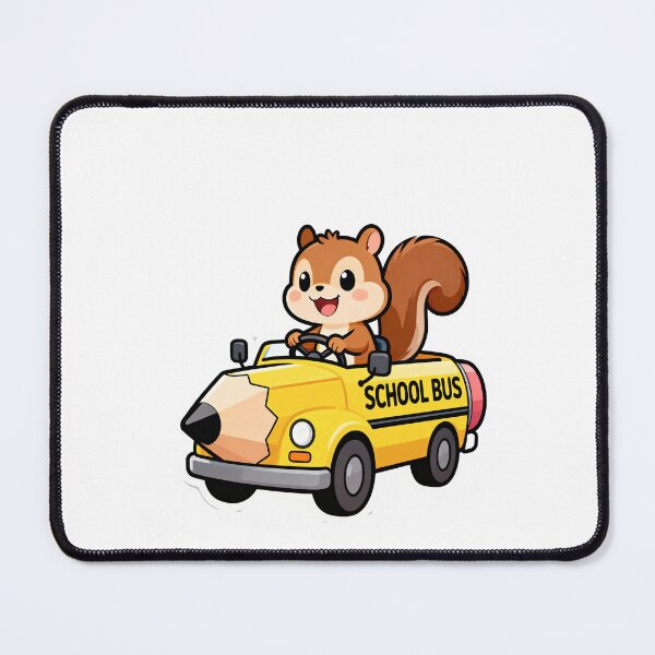 Item preview, Cute Squirrel Driving a Pencil School Bus to School Funny Back to School Cartoon designed and sold by OksArtStudio.