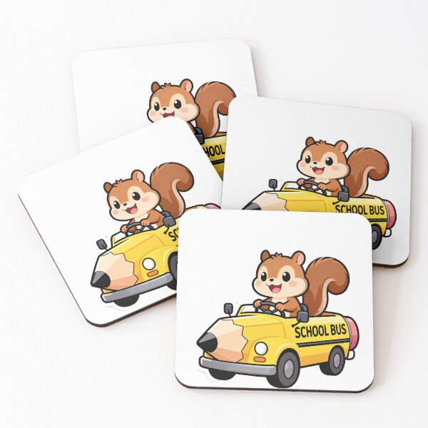 Item preview, Cute Squirrel Driving a Pencil School Bus to School Funny Back to School Cartoon designed and sold by OksArtStudio.