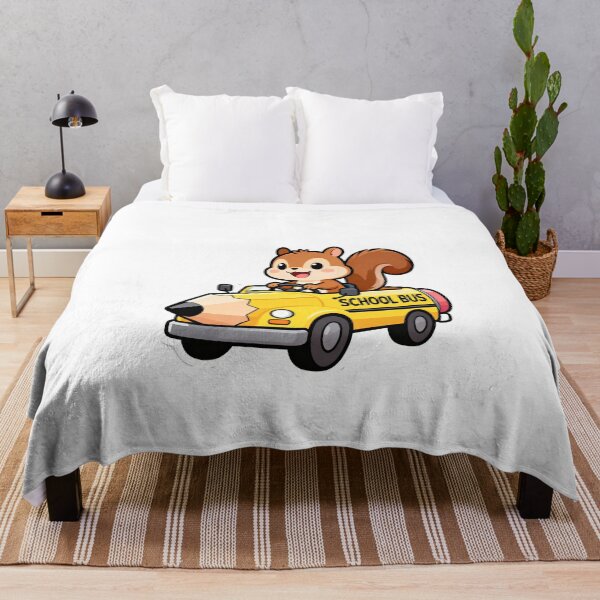 Item preview, Cute Squirrel Driving a Pencil School Bus to School Funny Back to School Cartoon designed and sold by OksArtStudio.