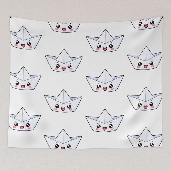 Item preview, Cute Kawaii Paper Boat Origami Sailing Cartoon Design designed and sold by Seculinator.