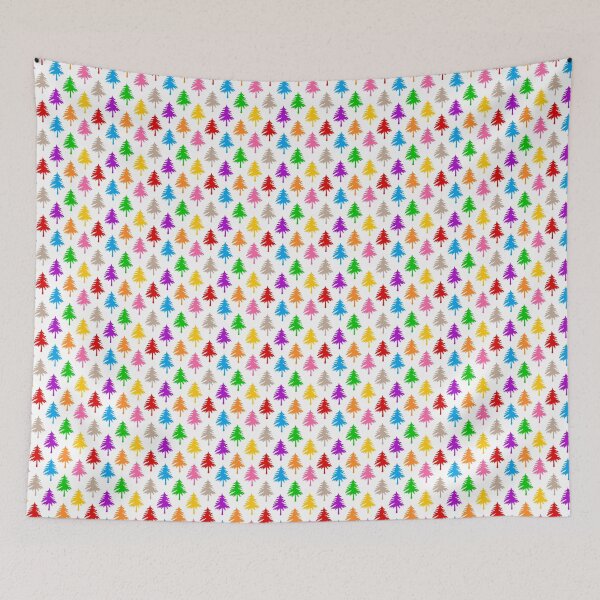 Item preview, Multicolored Pine Cone Trees - White  designed and sold by PatternTitan.