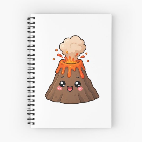 Item preview, Cute Kawaii Volcano Happy Lava Eruption Cartoon Design designed and sold by Seculinator.