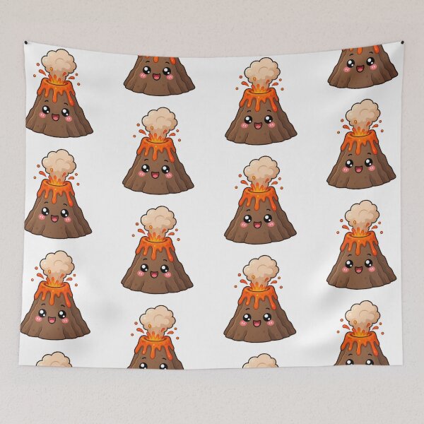 Item preview, Cute Kawaii Volcano Happy Lava Eruption Cartoon Design designed and sold by Seculinator.