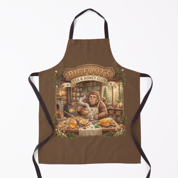 Item preview, Bigfoot's Tea & Honey Club | Cozy Cottagecore Sasquatch Watercolor Forest Tea Illustration designed and sold by Whimwick.