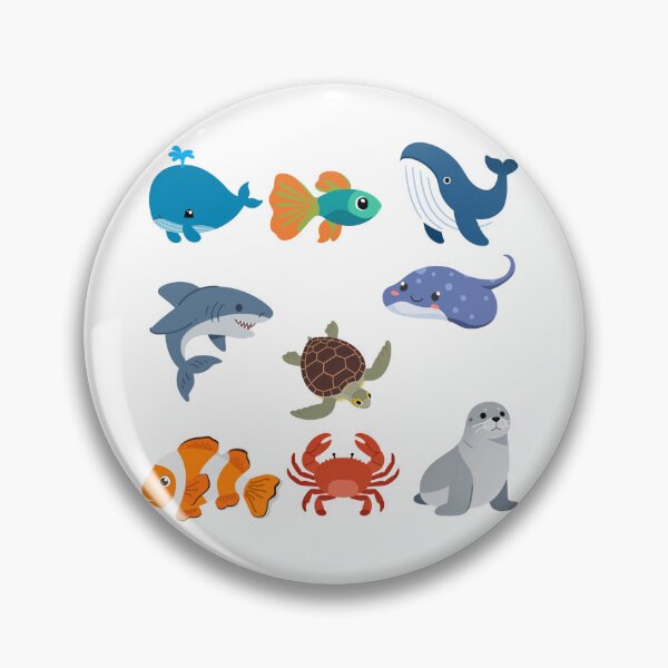 Item preview, Cute Cartoon Sea Animals Collection | Kawaii Ocean Life Illustration | Marine Animal Clipart designed and sold by MakeMemoryStore.
