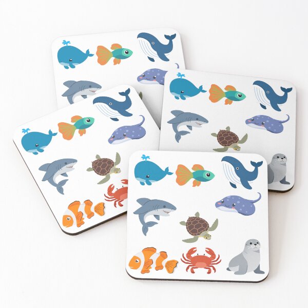 Item preview, Cute Cartoon Sea Animals Collection | Kawaii Ocean Life Illustration | Marine Animal Clipart designed and sold by MakeMemoryStore.