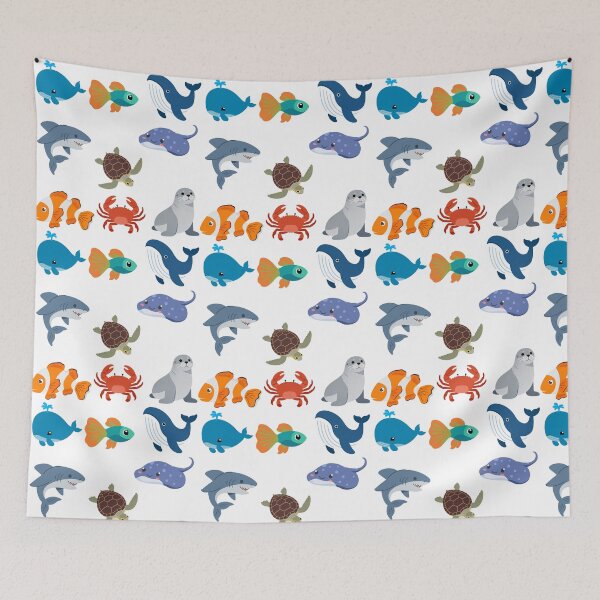 Item preview, Cute Cartoon Sea Animals Collection | Kawaii Ocean Life Illustration | Marine Animal Clipart designed and sold by MakeMemoryStore.