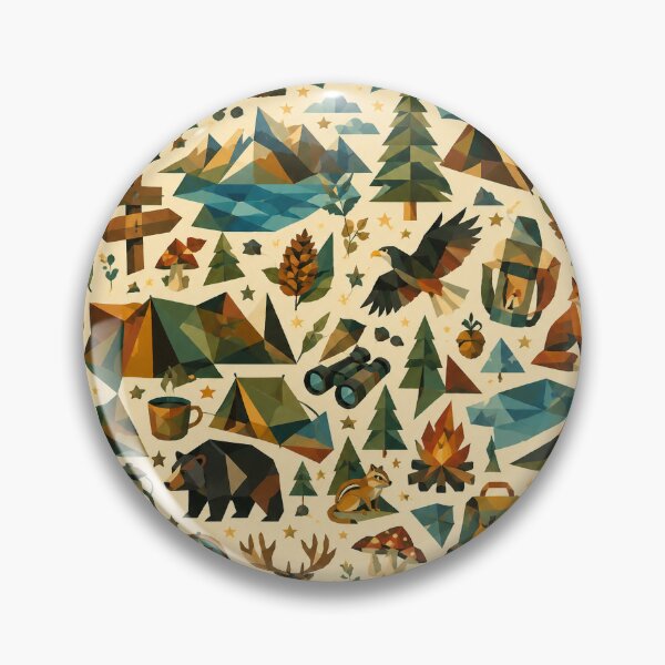 Item preview, American Wilderness Camping Pattern | Retro National Park Outdoor Adventure designed and sold by OpenDreamArts.