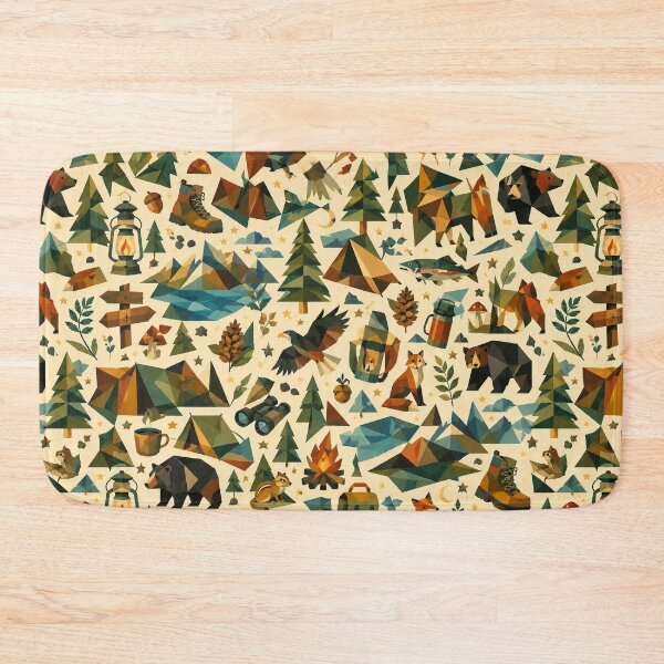 Item preview, American Wilderness Camping Pattern | Retro National Park Outdoor Adventure designed and sold by OpenDreamArts.