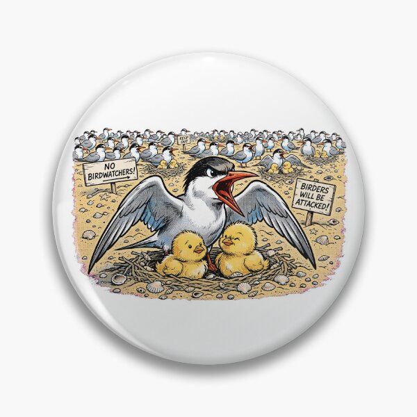 Item preview, No Birdwatchers Birdwatchers will be attacked Stay Away Birdwatching Pun Angry Tern Twitcher Funny Gift designed and sold by Neurospicy Trolls.