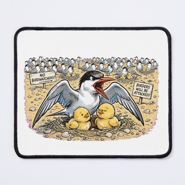 Item preview, No Birdwatchers Birdwatchers will be attacked Stay Away Birdwatching Pun Angry Tern Twitcher Funny Gift designed and sold by Neurospicy Trolls.