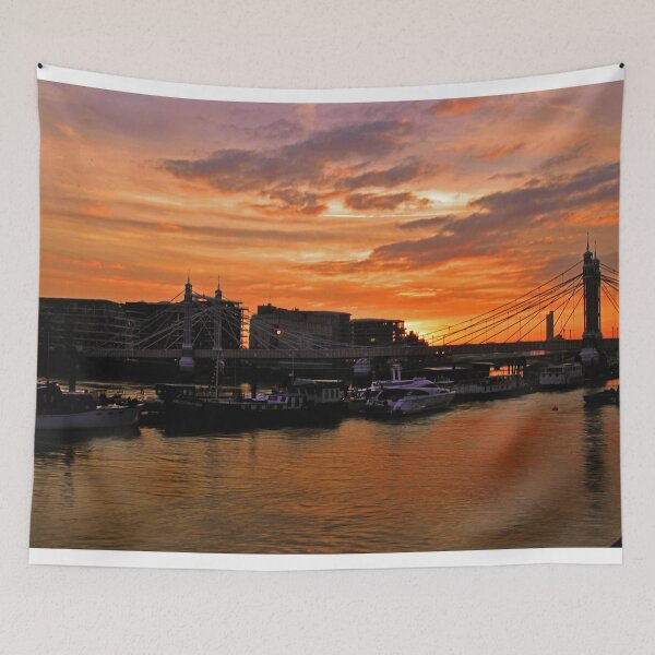 Item preview, Albert Bridge River Thames London Sunset designed and sold by AndyEvansPhotos.
