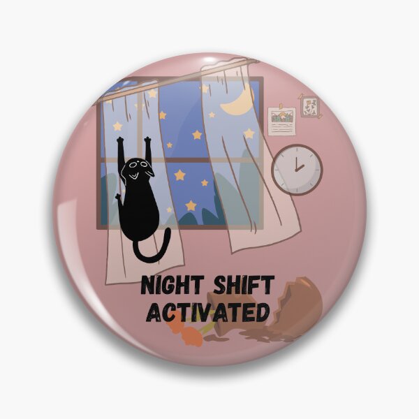 Item preview, Funny Cat Art - Night Shift Activated 2 AM Cat Meme designed and sold by AhmadAnnaPrints.