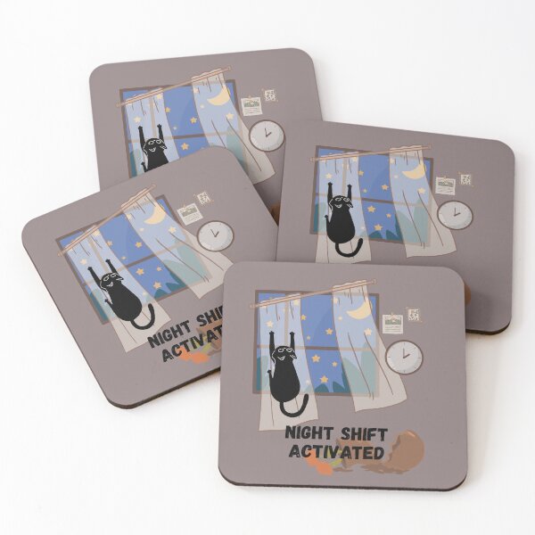 Item preview, Funny Cat Art - Night Shift Activated 2 AM Cat Meme designed and sold by AhmadAnnaPrints.
