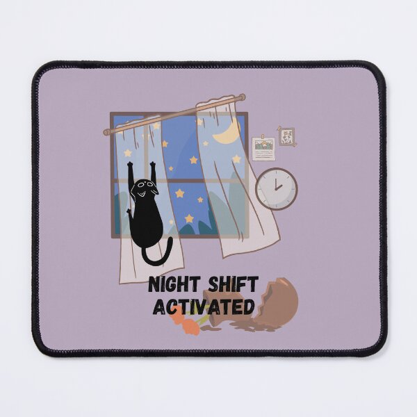 Item preview, Funny Cat Art - Night Shift Activated 2 AM Cat Meme designed and sold by AhmadAnnaPrints.
