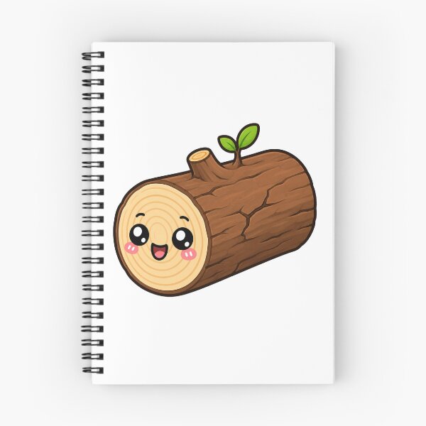Item preview, Cute Kawaii Wooden Log Happy Forest Nature Cartoon designed and sold by Seculinator.