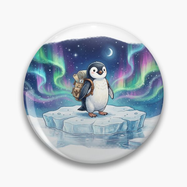 Item preview, Baby Penguin Explorer Under Northern Lights designed and sold by GrzywaM.