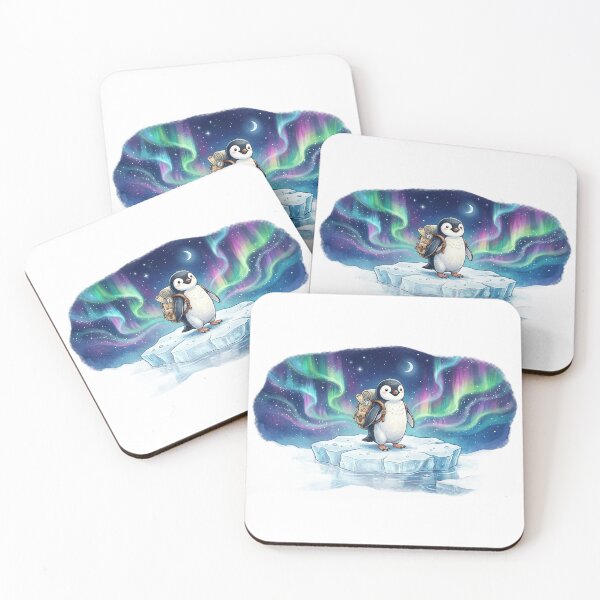 Item preview, Baby Penguin Explorer Under Northern Lights designed and sold by GrzywaM.