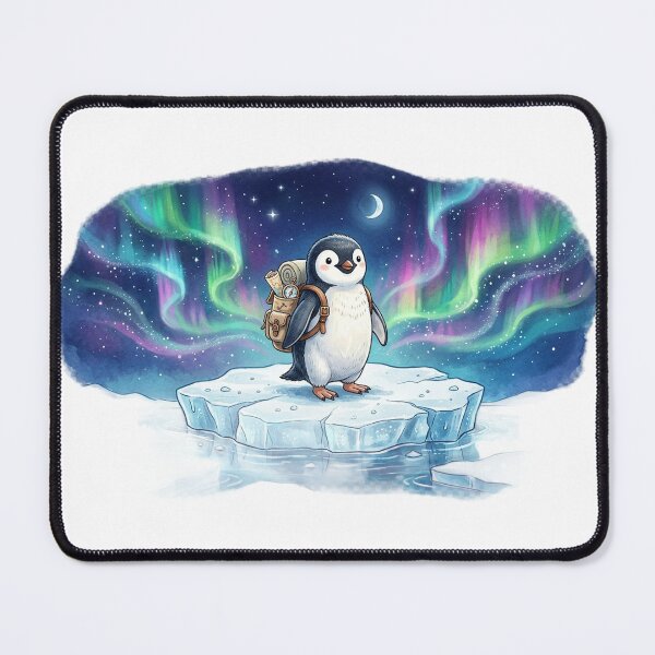 Item preview, Baby Penguin Explorer Under Northern Lights designed and sold by GrzywaM.