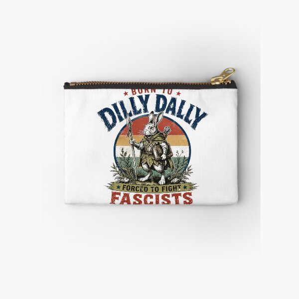 Item preview, Born To Dilly Dally Forced To Fight Fascists Anti-Fascist Rabbit Warrior Political Activist designed and sold by SkeletonsDanger.