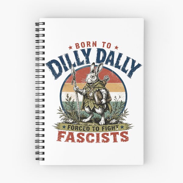Item preview, Born To Dilly Dally Forced To Fight Fascists Anti-Fascist Rabbit Warrior Political Activist designed and sold by SkeletonsDanger.