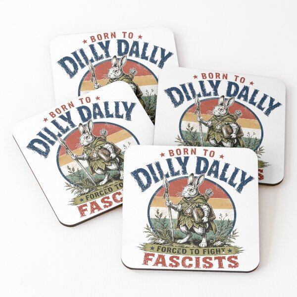 Item preview, Born To Dilly Dally Forced To Fight Fascists Anti-Fascist Rabbit Warrior Political Activist designed and sold by SkeletonsDanger.