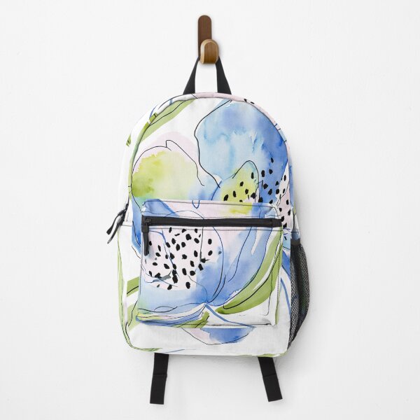 Item preview, Coral & Blue Watercolor Floral Pattern designed and sold by Ramona-Gliga.