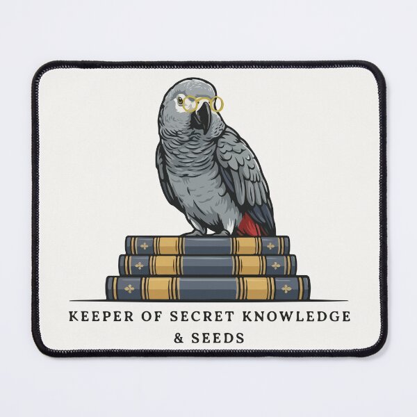 Item preview, Clever African Grey Parrot Dark Academia Scholar Gift designed and sold by Paw-Soul.