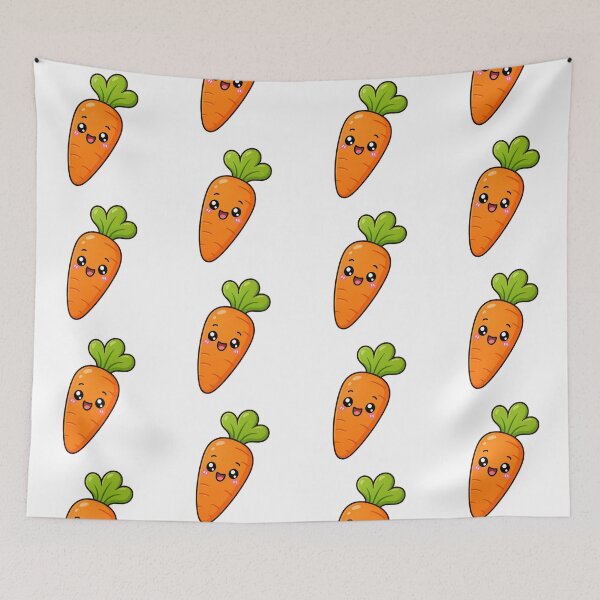Item preview, Cute Kawaii Carrot Happy Orange Vegetable Cartoon Design designed and sold by Seculinator.