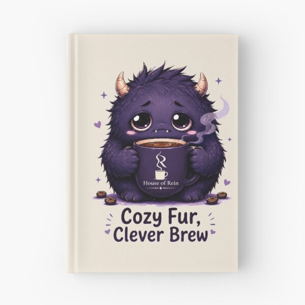 Item preview, Cozy Fur Clever Brew Cute Coffee Monster designed and sold by House of Rein.