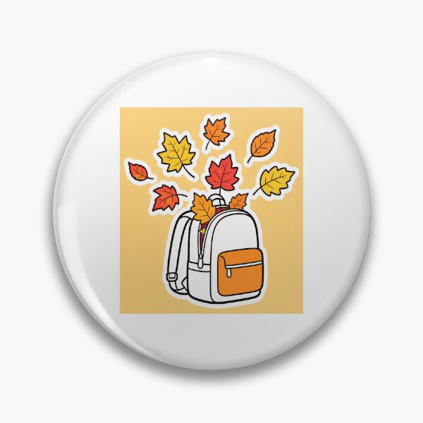 Item preview, Cute Open White Backpack with Flying Maple Leaves Funny Autumn Back to School Cartoon designed and sold by OksArtStudio.