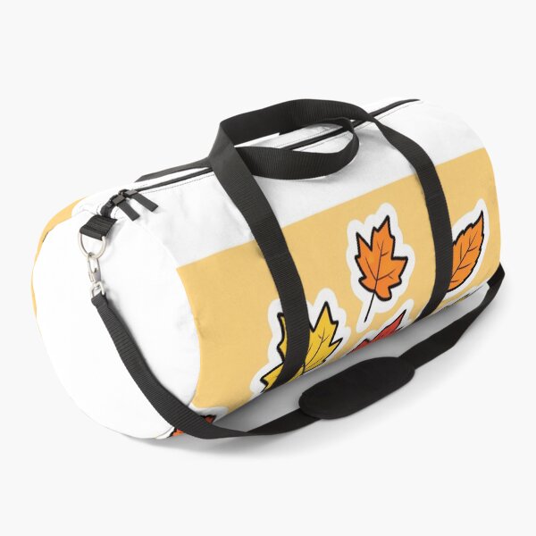 Item preview, Cute Open White Backpack with Flying Maple Leaves Funny Autumn Back to School Cartoon designed and sold by OksArtStudio.