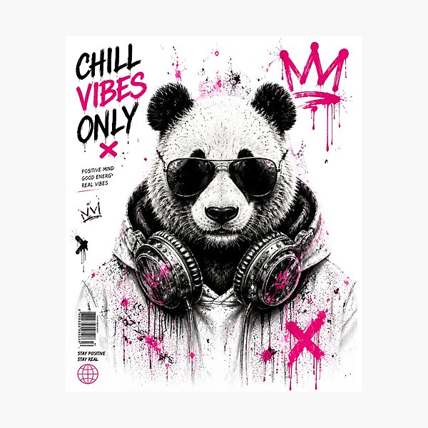 Item preview, Chill Vibes Only Panda Streetwear designed and sold by almirbesic1992.