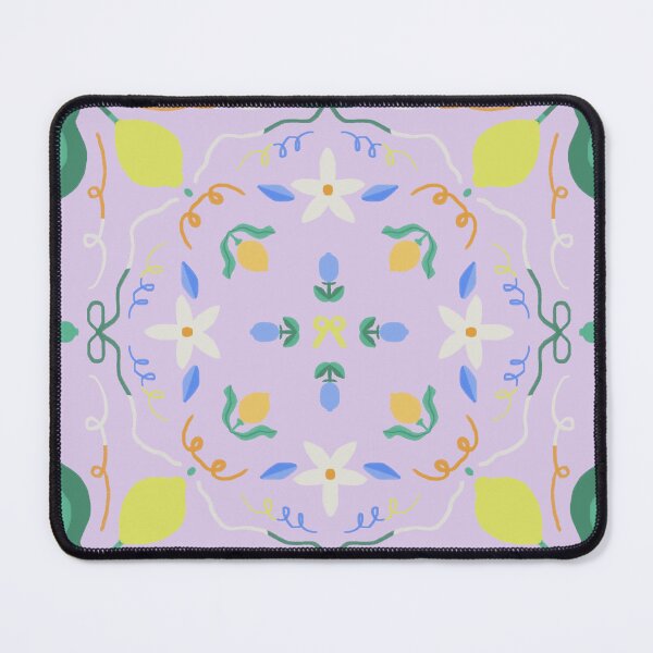 Item preview, Lemon Floral Folk Tile Lavender — Blue Lemon Studio Original Illustration designed and sold by BluelemonStudio.