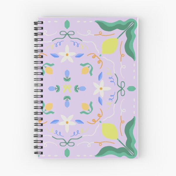 Item preview, Lemon Floral Folk Tile Lavender — Blue Lemon Studio Original Illustration designed and sold by BluelemonStudio.