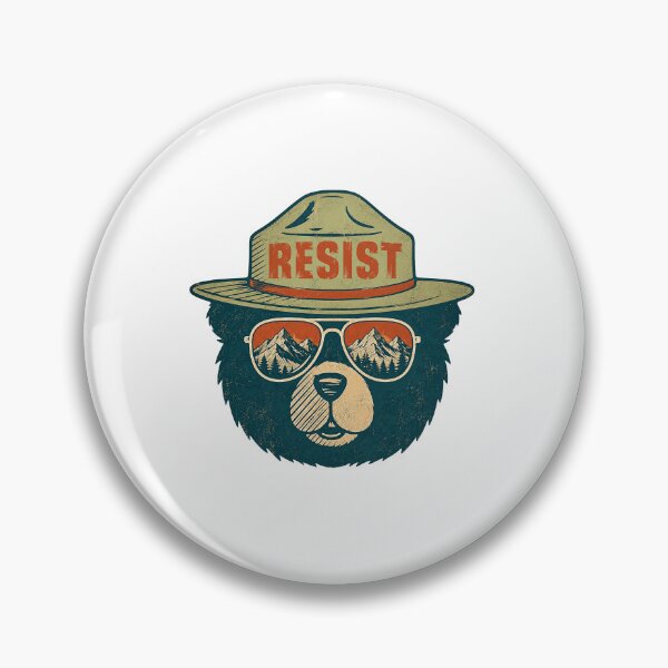 Item preview, Resist Forest Ranger Bear Environmental Activism Wilderness Mountains designed and sold by SkeletonsDanger.