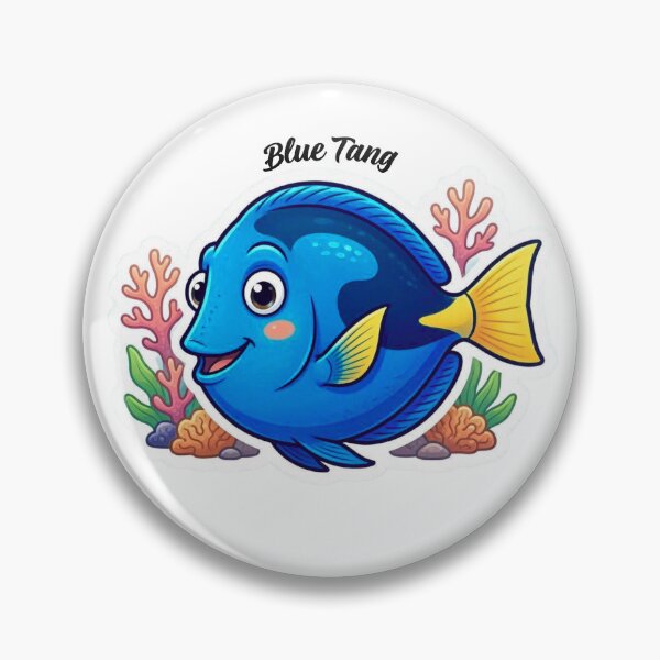 Item preview, Blue Tang Fish Sticker – Kawaii Tropical Ocean Fish Vinyl Decal for Marine Life Lovers designed and sold by Pandey14.