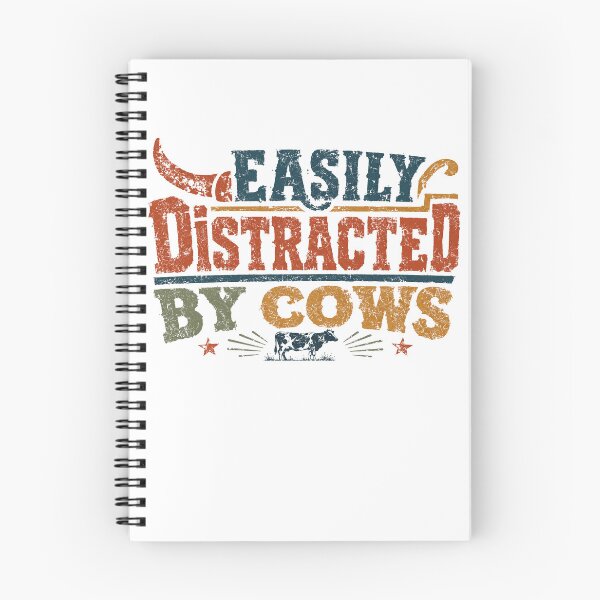Item preview, Easily Distracted By Cows Cow Lover Farmer Cattle Enthusiast designed and sold by SkeletonsDanger.