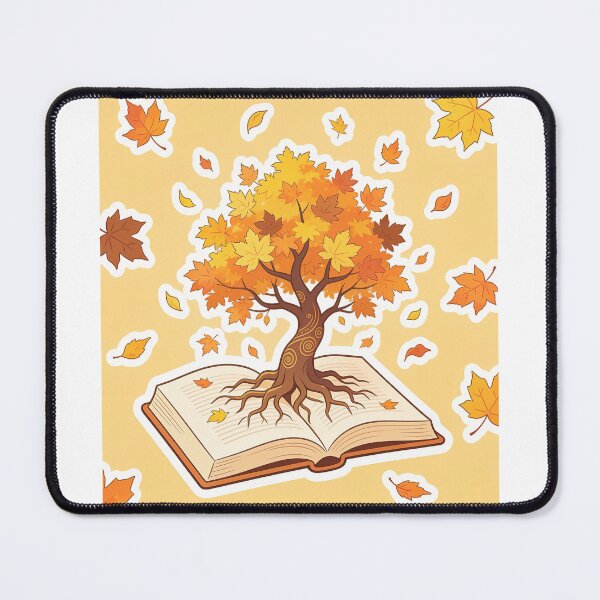 Item preview, Magical Maple Tree Growing from an Open Book Cute Autumn Reading Cartoon designed and sold by OksArtStudio.