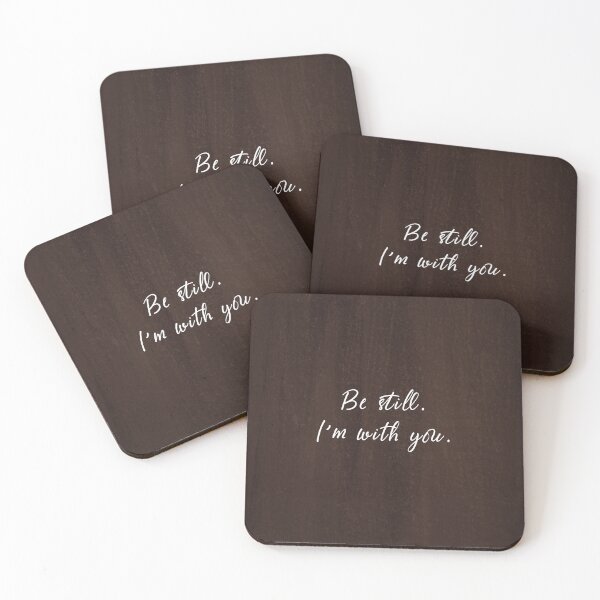 Item preview, Be Still, I'm With You | Inspirational Christian Quote Art on Rustic Wood Background designed and sold by angelyara.
